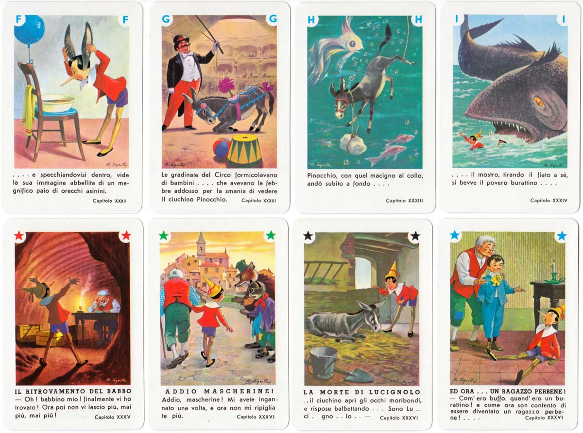 Pinocchio card game produced by Dal Negro, c.1980