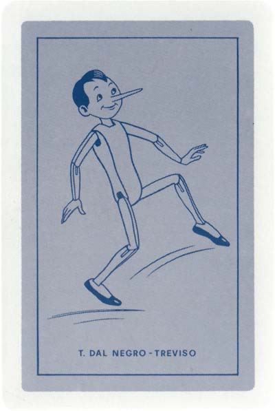 Pinocchio card game produced by Dal Negro, c.1980