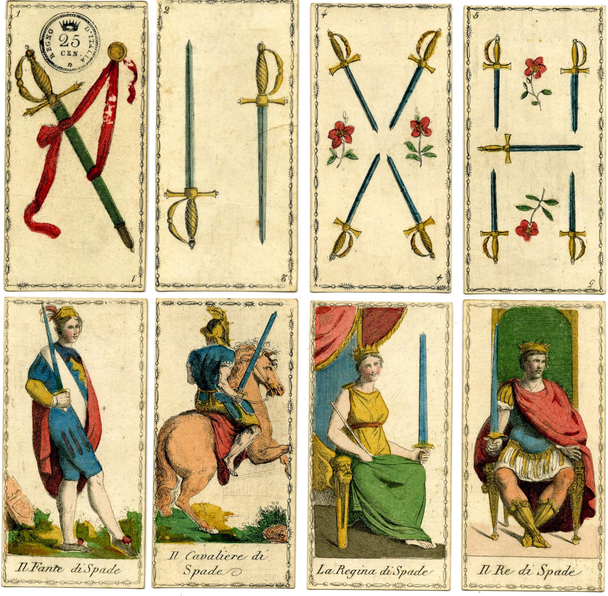 Neoclassical Empire-style Tarocchi cards by Ferdinando Gumppenberg, Milan, c.1810 © The Trustees of the British Museum