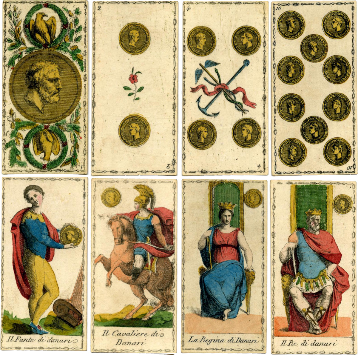 Neoclassical Empire-style Tarocchi cards by Ferdinando Gumppenberg, Milan, c.1810 © The Trustees of the British Museum