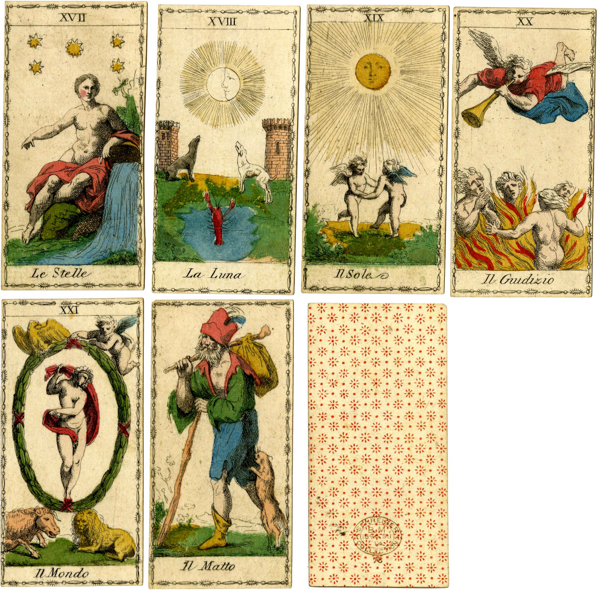 Neoclassical Empire-style Tarocchi cards by Ferdinando Gumppenberg, Milan, c.1810 © The Trustees of the British Museum