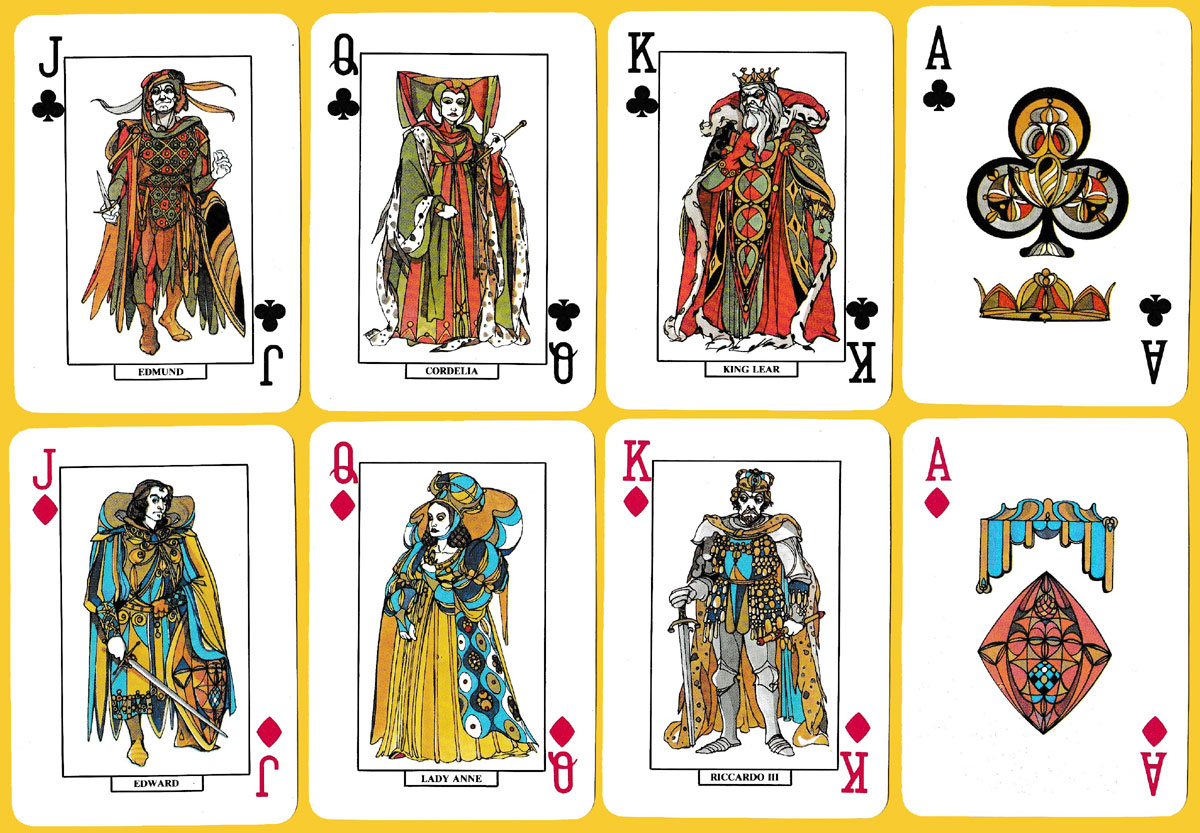 San Paolo Shakespeare playing cards made by Masenghini of Bergamo for San Paolo Instituto Bancario, 1978