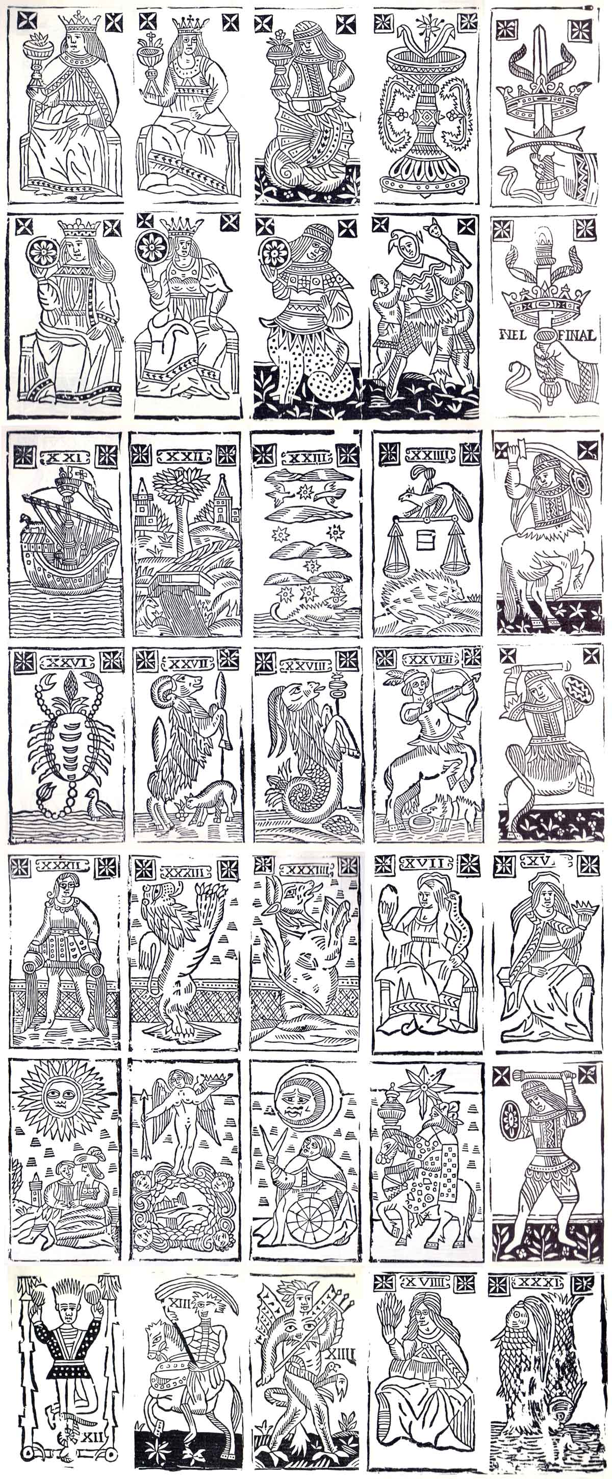 17th century Minchiate cards reprinted from the original woodblocks 17th century Minchiate cards reprinted from the original woodblocks