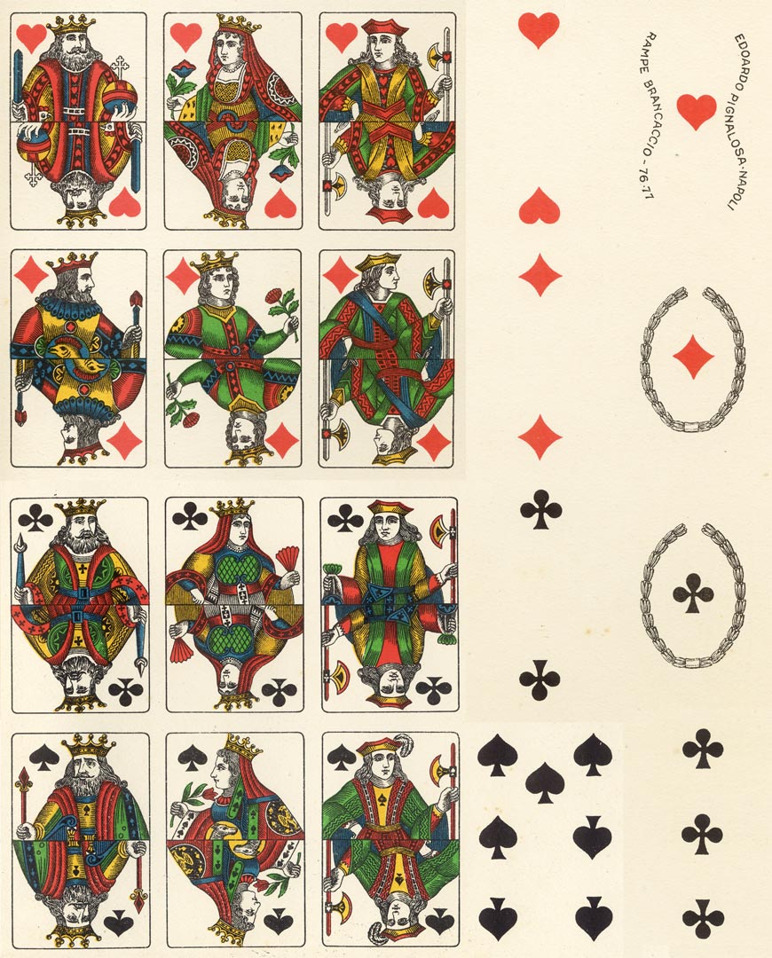 cards from an uncut sheet by Edoardo Pignalosa, dated 1949