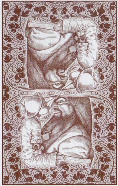 Pinocchio fairy tale playing cards illustrated by Iassen Ghiuselev for Lo Scarabeo, 2003