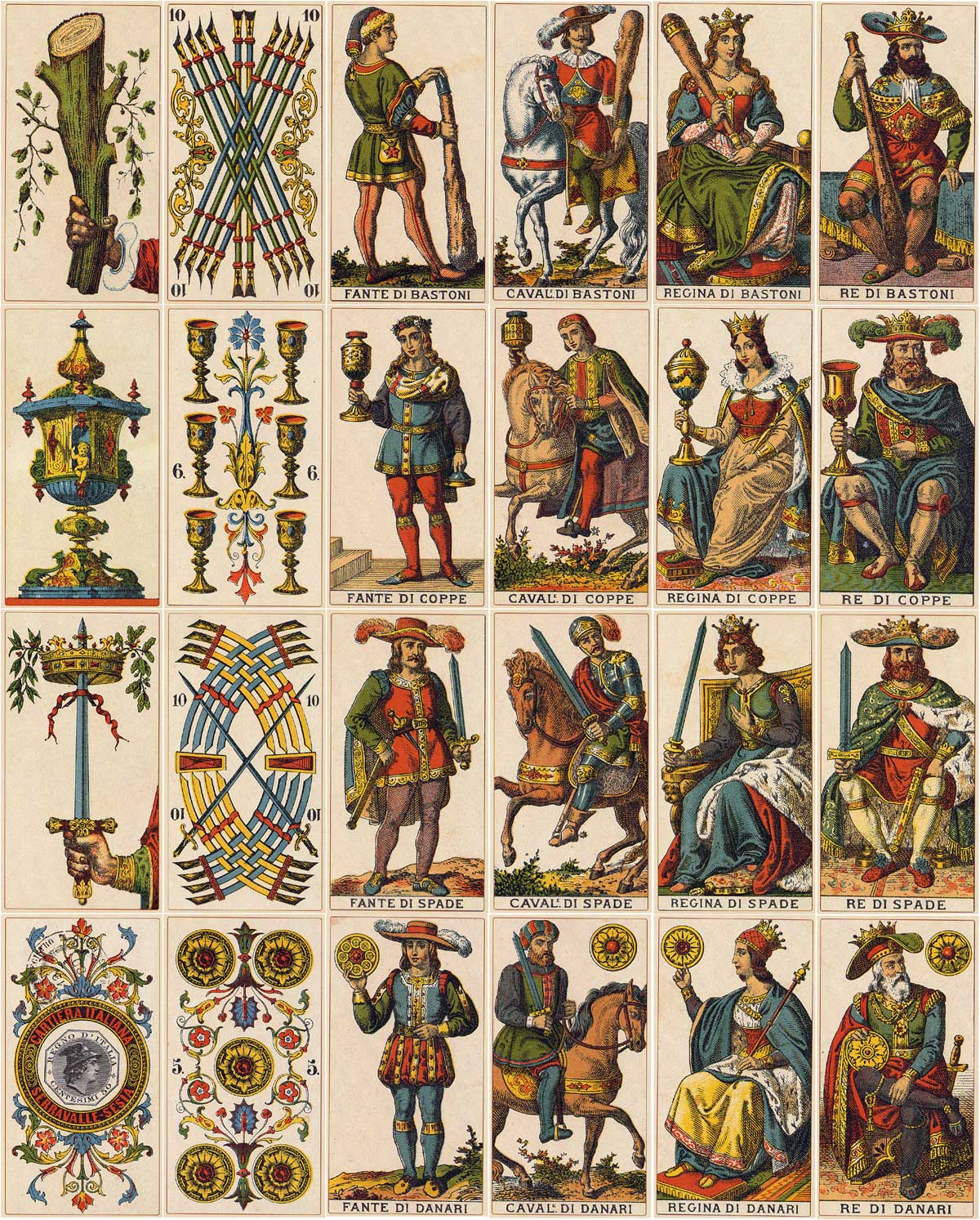 Serravalle-Sesia Tarot originally published by Fratelli Avondo, c.1880; facsimile edition by Lo Scarabeo, 2000