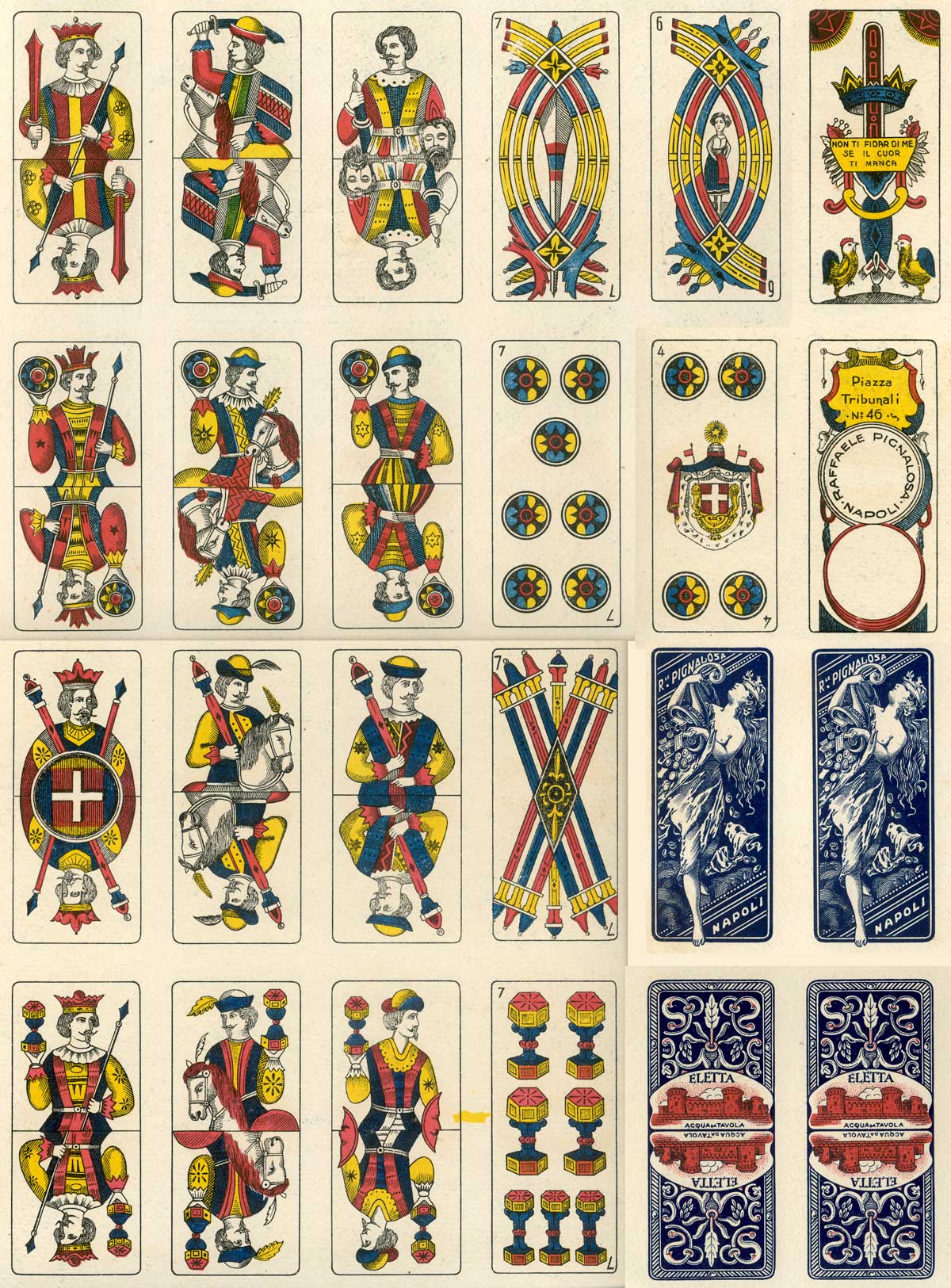 Trevigiane playing cards printed by Raffaele Pignalosa, c.1925-28 Trevigiane playing cards printed by Raffaele Pignalosa, c.1925-28