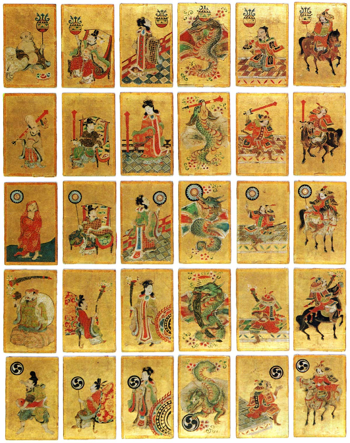 18th Century Hand-painted Unsun Karuta 18th Century Hand-painted Unsun Karuta