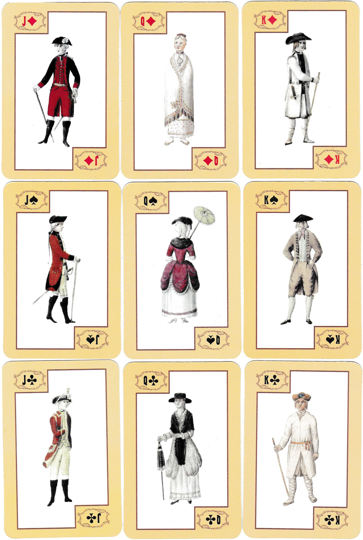 Souvenir playing cards featuring drawings and sketches of late 18th century Riga by Johann Christoph Brotze