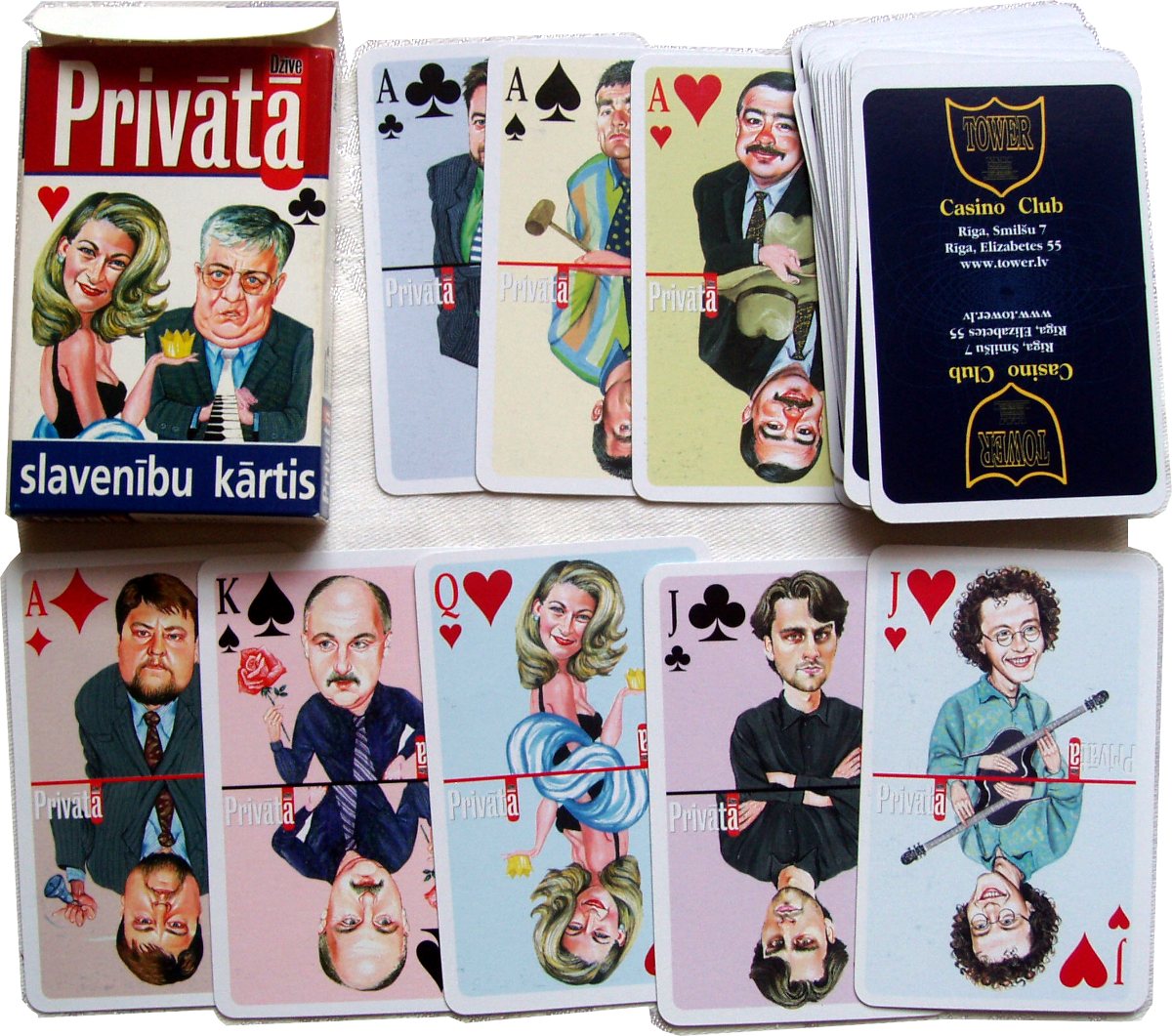 Latvian Playing Cards published by Privātā Magazine, designed by artist Ludmila Bulikina, 2001