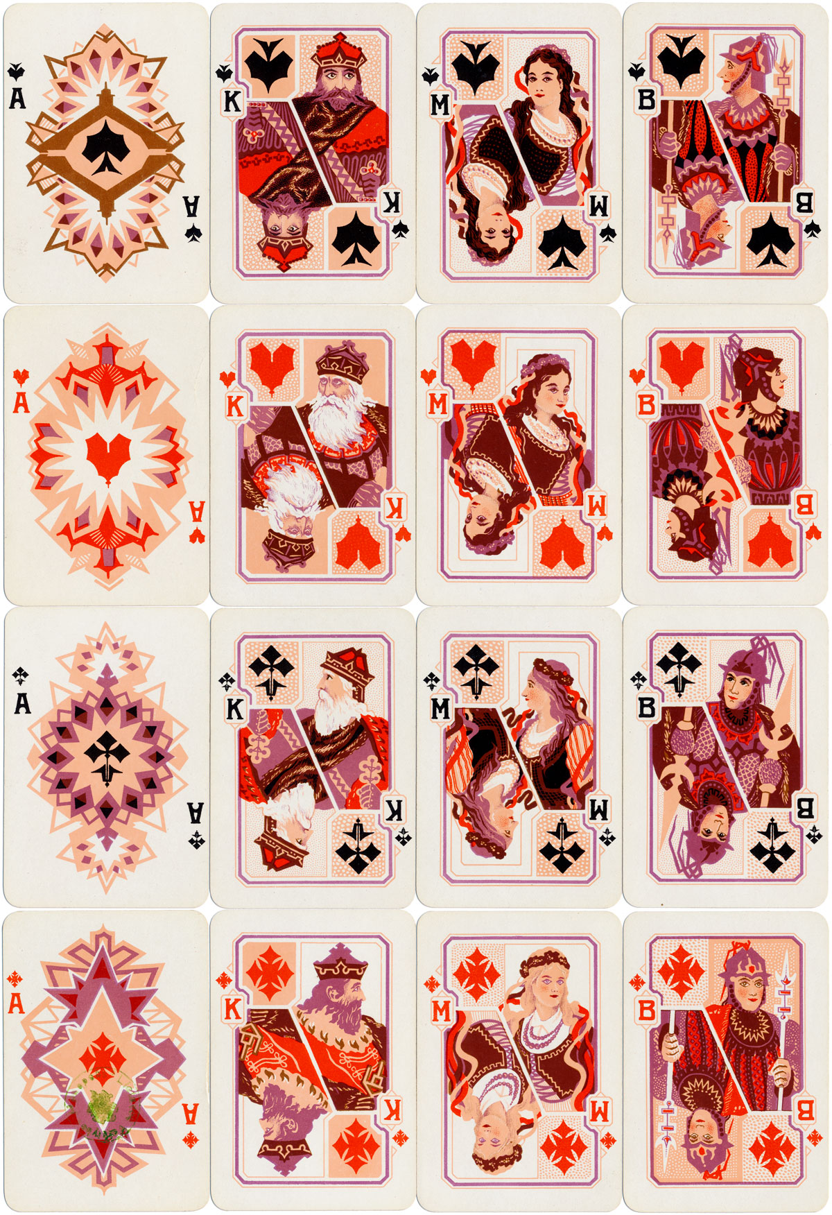 Gedimino Stulpai playing cards made by Spindulys Printing Co., c.1930