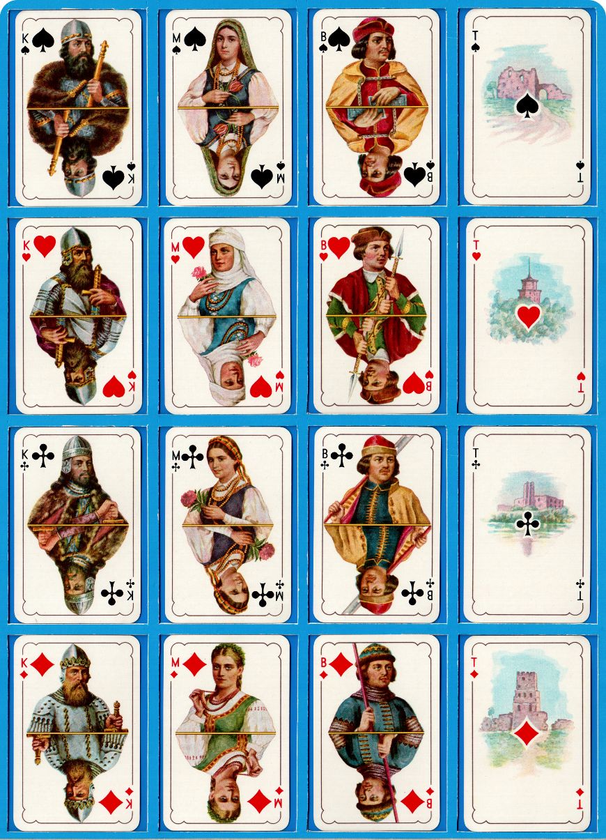 Istorinės Historical Deck from Lithuania manufactured by Spindulys Playing Card Manufactory, Kaunas, c.1930s