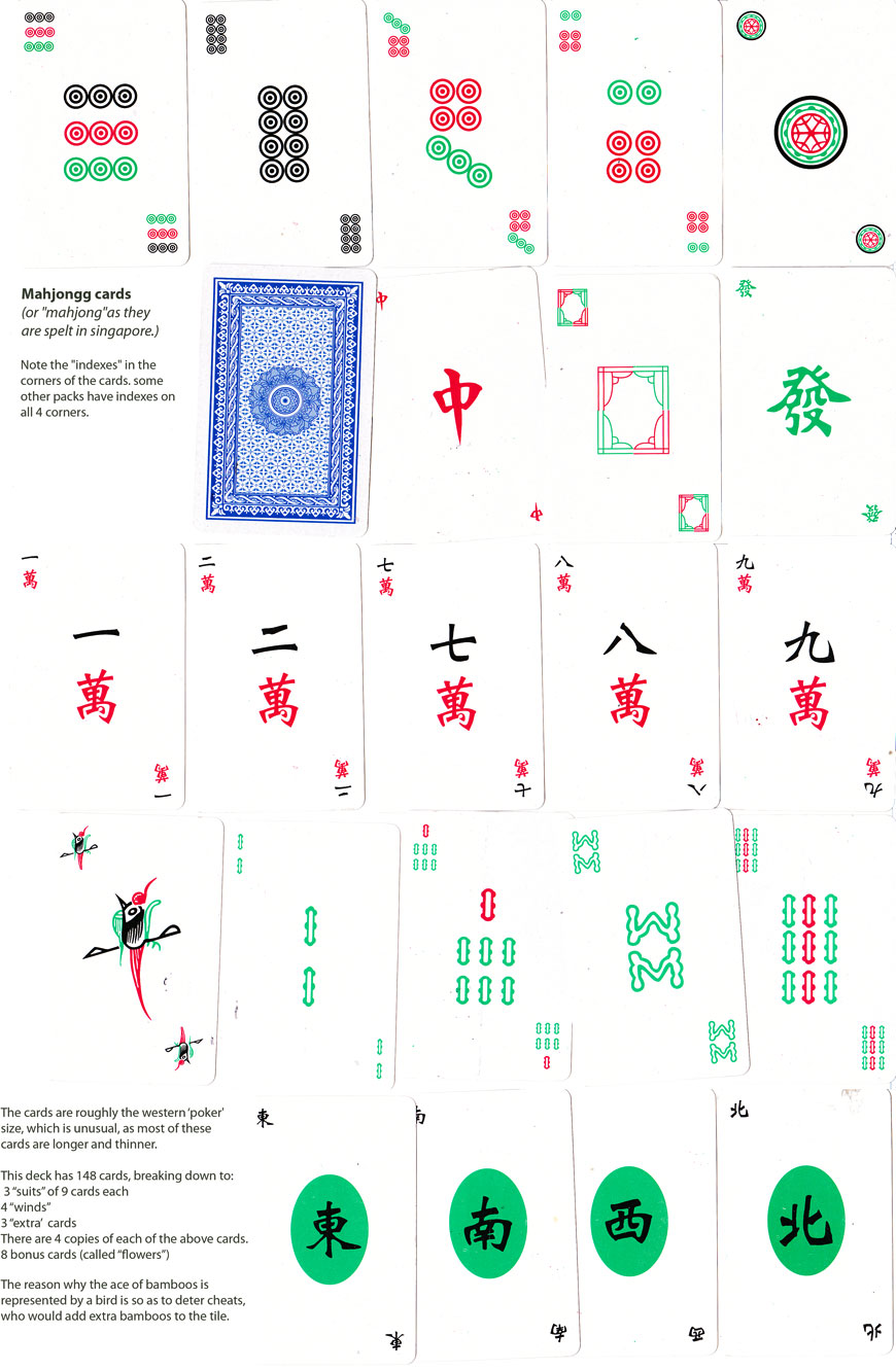 Mahjongg cards made in Malaysia