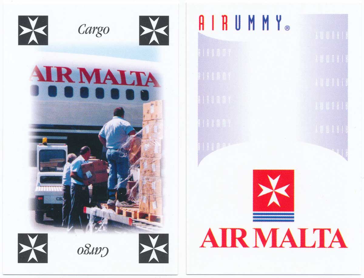 ‘Air Rummy’ playing cards published by Air Malta, late 1990s