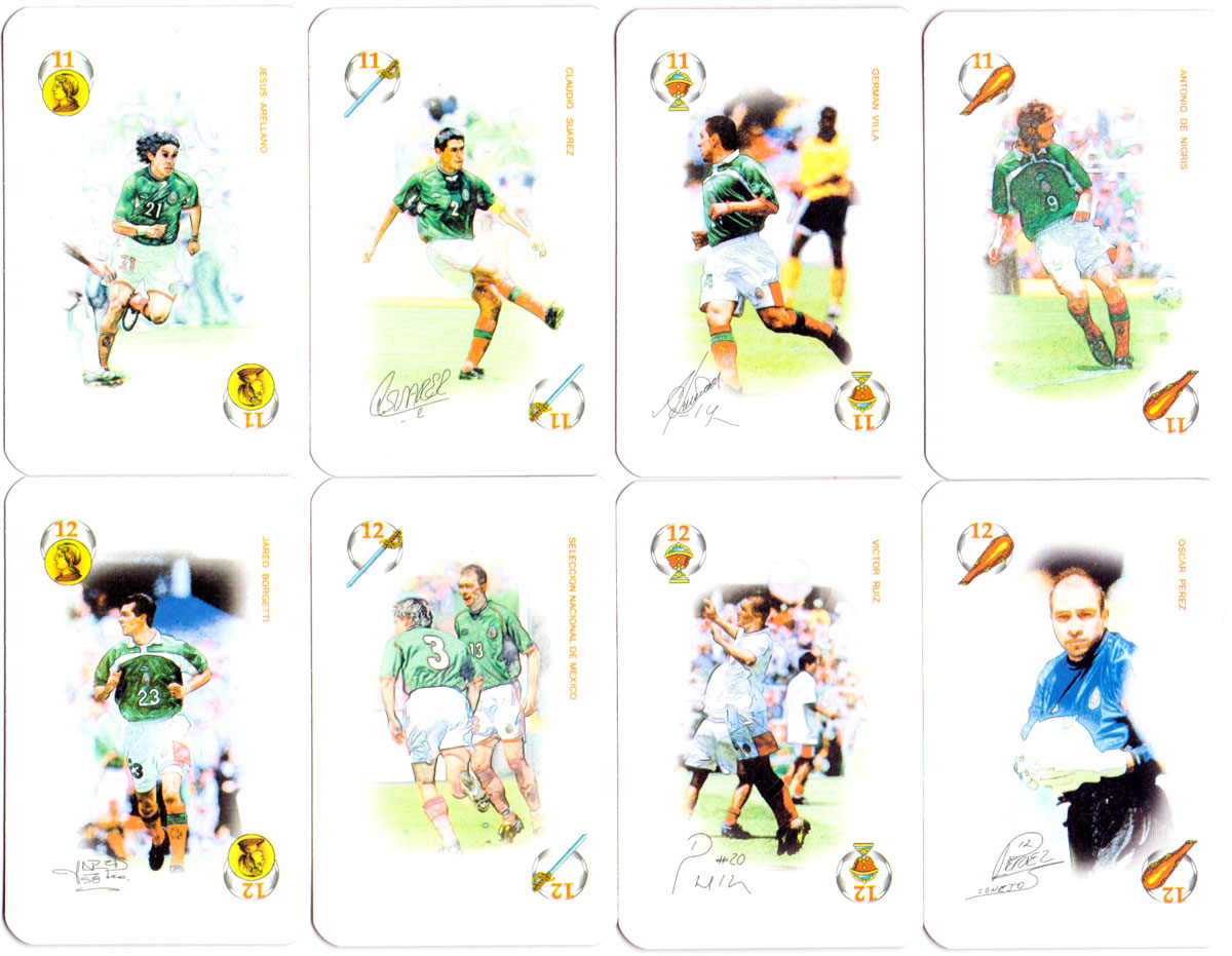 ‘Selección Nacional de Fútbol’ playing cards published in Mexico by Novelty Corp de México S.A. de C.V., 2002