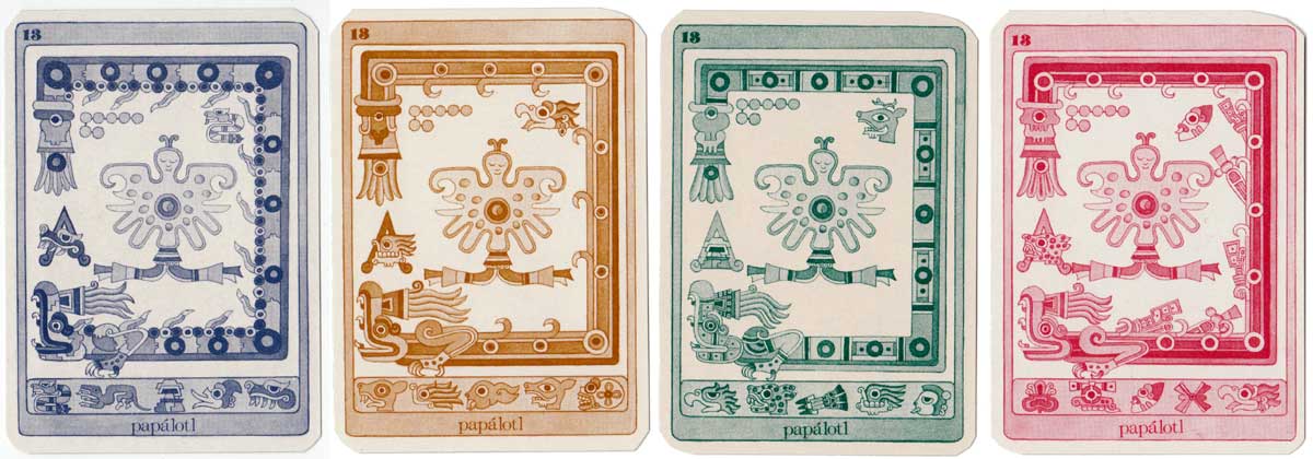 Baraja Tonalamatl Mexican Aztec playing cards based on the prehispanic Codex Borgia manuscript