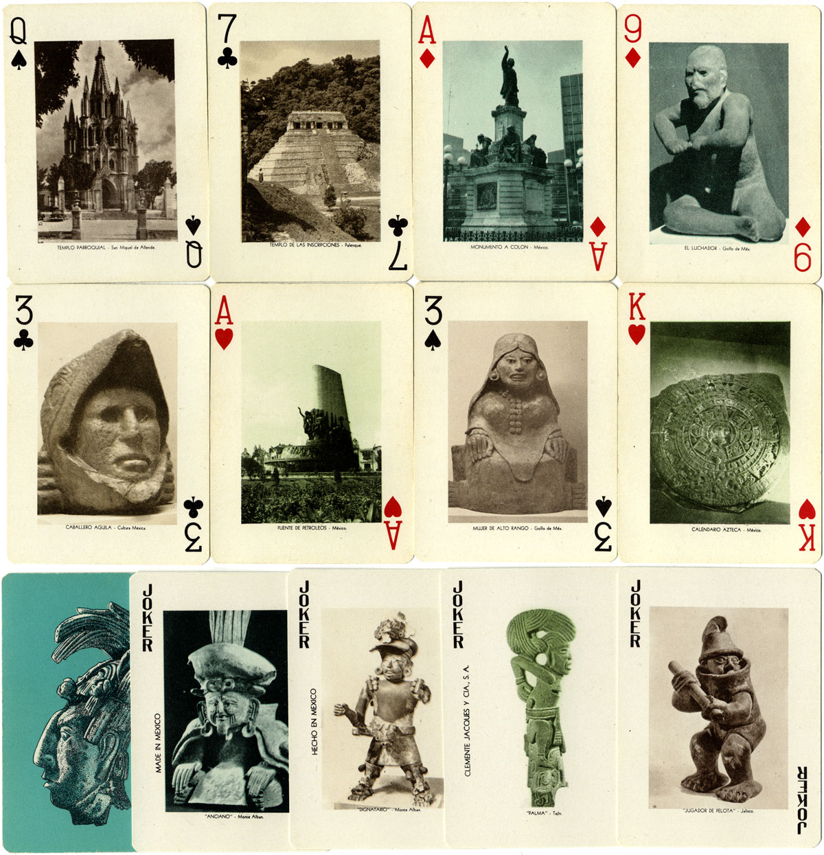 Souvenir of Mexico playing cards by Clemente Jacques y Cia, S.A. Souvenir of Mexico playing cards by Clemente Jacques y Cia, S.A.