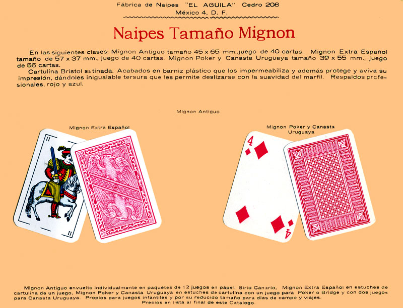 Naipes tamaño Mignon, c.1960