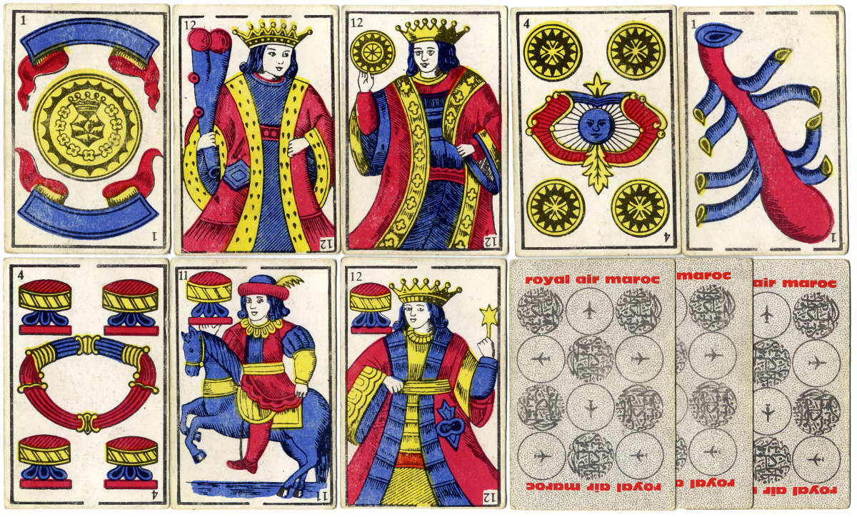 anonymous Spanish-suited playing cards for Royal Air Maroc airlines anonymous Spanish-suited playing cards for Royal Air Maroc airlines