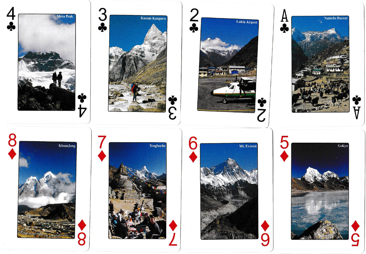Everest playing cards published by the Himalayan MapHouse, Kathmandu, Nepal