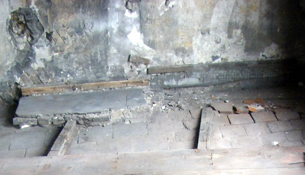 the location under the floorboards where the old playing cards were discovered