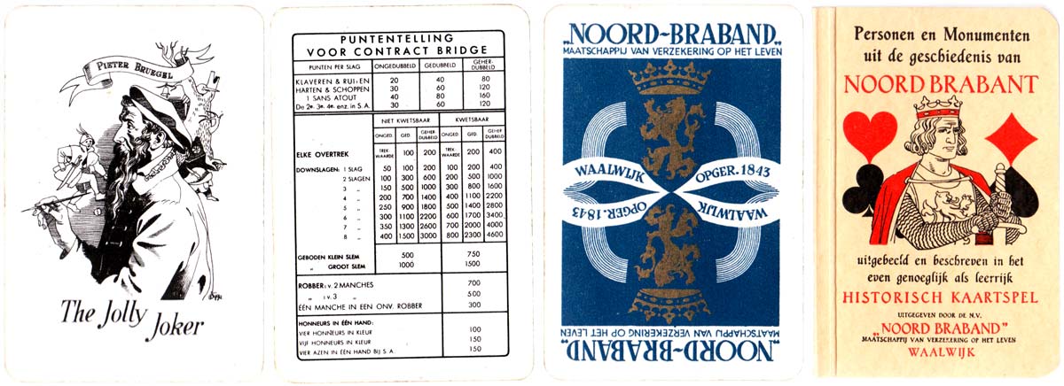 “Historical Playing Cards” published by Northern Brabant Insurance Society and manufactured by Speelkaartenfabriek Nederland in 1943 “Historical Playing Cards” published by Northern Brabant Insurance Society and manufactured by Speelkaartenfabriek Nederland in 1943