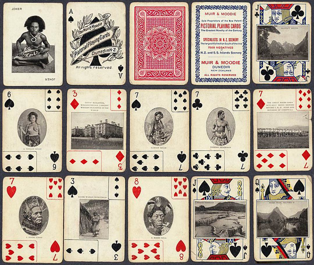 Muir & Moodie Pictorial playing cards, New Zealand, c.1903 Muir & Moodie Pictorial playing cards, New Zealand, c.1903