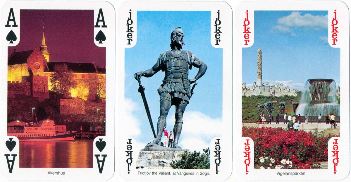 “54 Views from Norway” souvenir playing cards published by Normanns Kunstforlag A/S, c.1990s