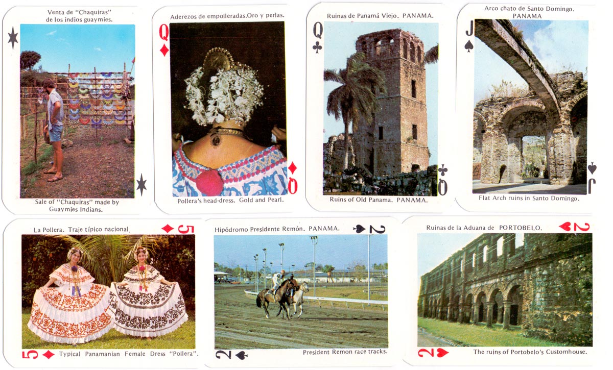 Recuerdos de Panama tourist playing cards, printed by Litho Garso, S.A., Panama, c.1980s