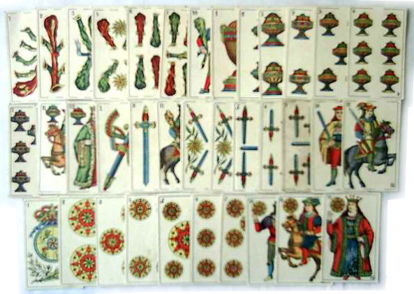 Spanish-suited playing cards printed for Cigarrillos Compadre, Lima, Peru, early 1900s