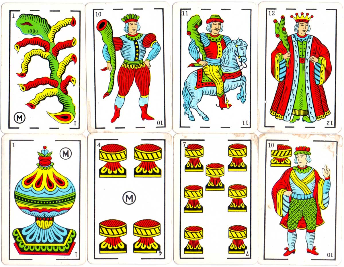 Spanish-suited playing cards printed for the Estanco de Naipes del Perú, c.1960