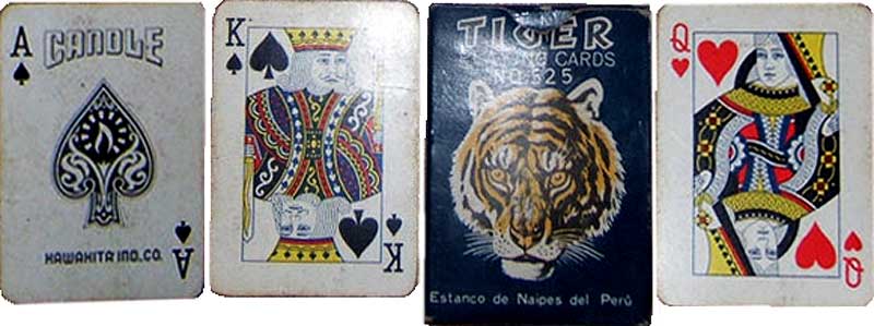 Candle playing cards manufactured for the Estanco de Naipes del Peru, Hawahita Ind. Co