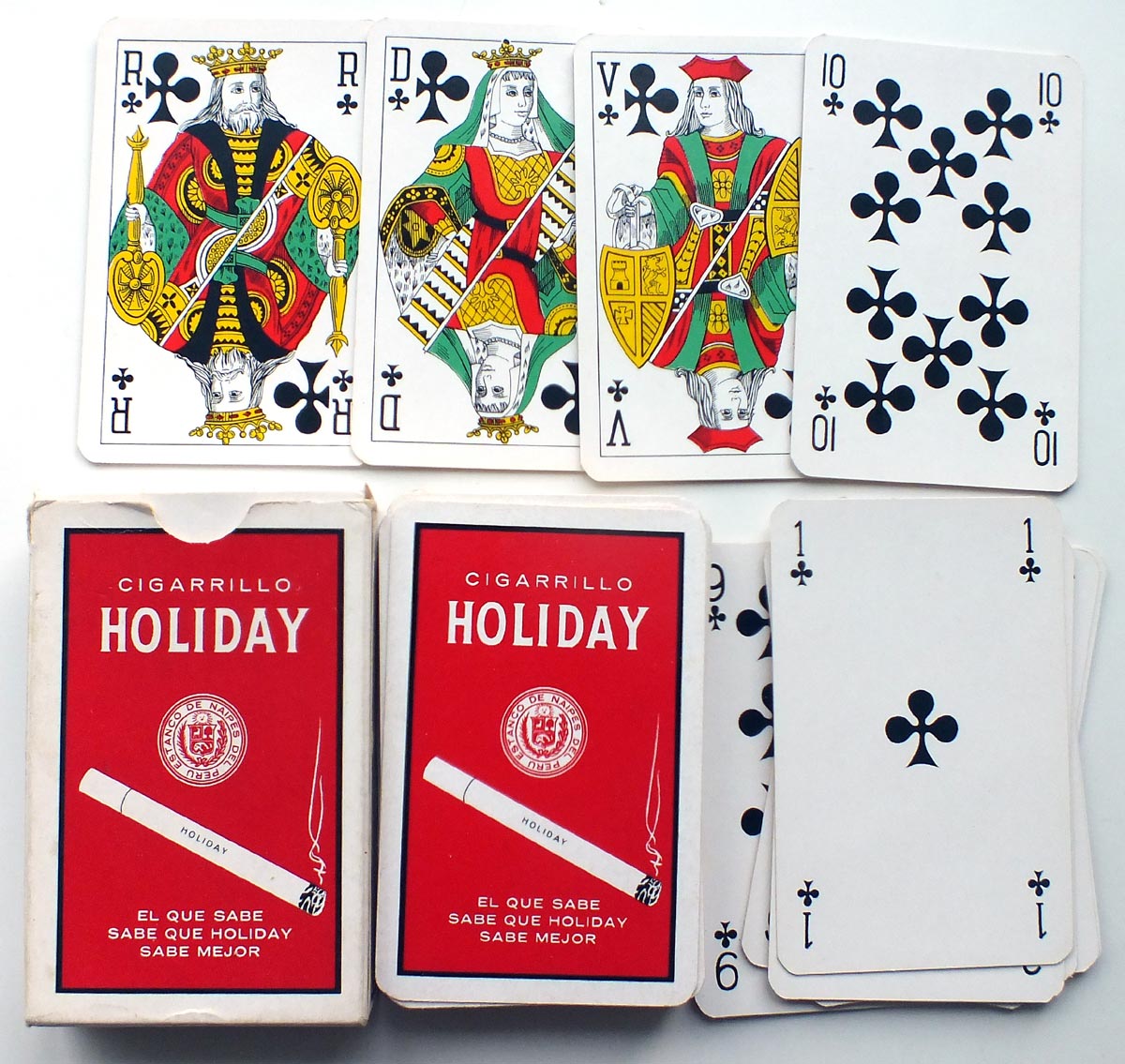 Playing cards manufactured by Biermans for the Estanco de Naipes del Peru, c.1965