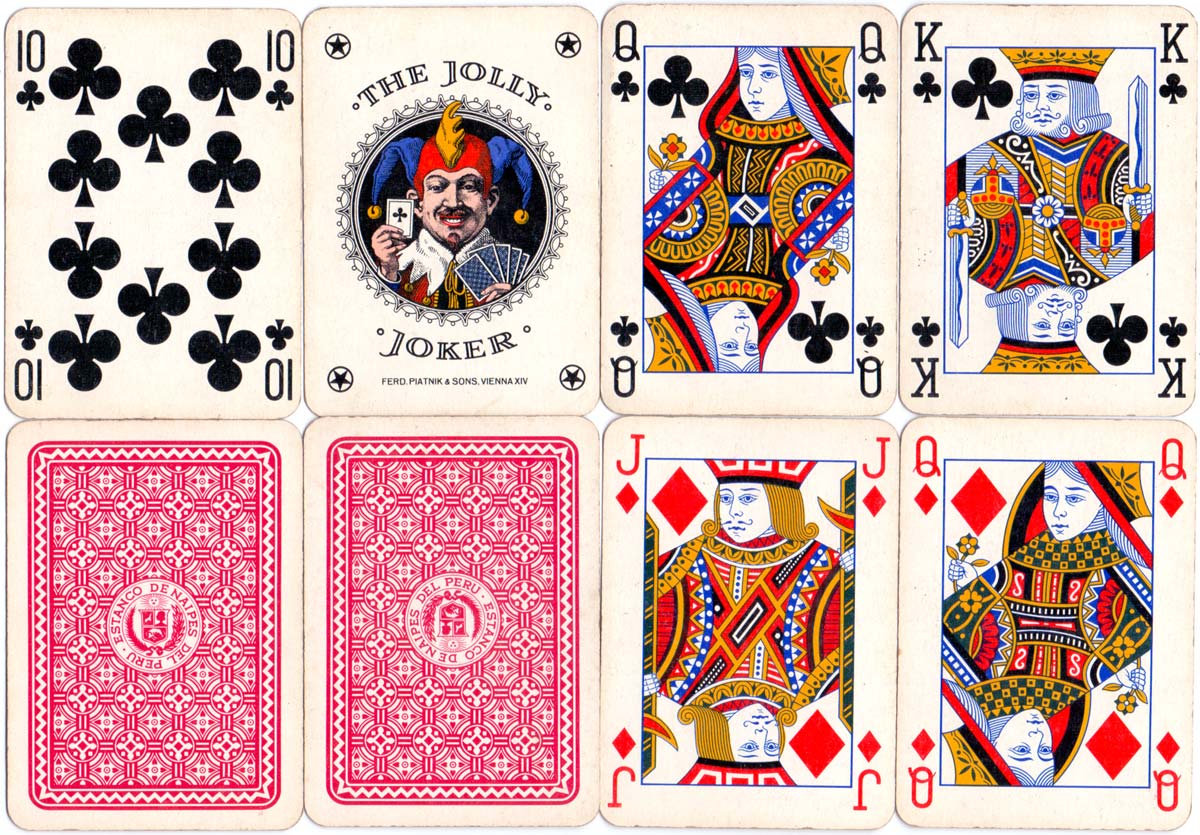 Playing Cards manufactured by Ferd. Piatnik & Sons, Vienna for the “Estanco de Naipes del Perú”, c.1960