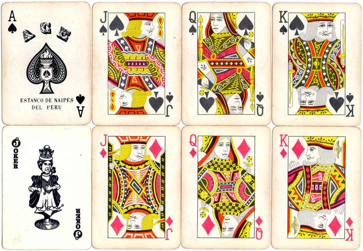 TOYO playing cards manufactured in China for the “Estanco de Naipes del Perú”, 1950s