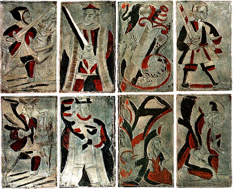 Playing-cards engraved in silver from Peru Playing-cards engraved in silver from Peru