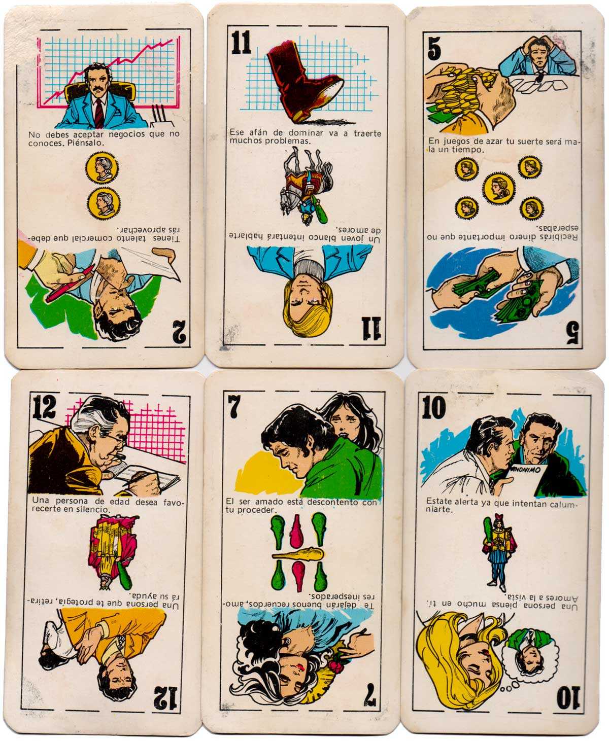 Naipes TU DESTINO Cartomancy Cards by Zandrox Producciones, Miraflores, Peru, c.1975