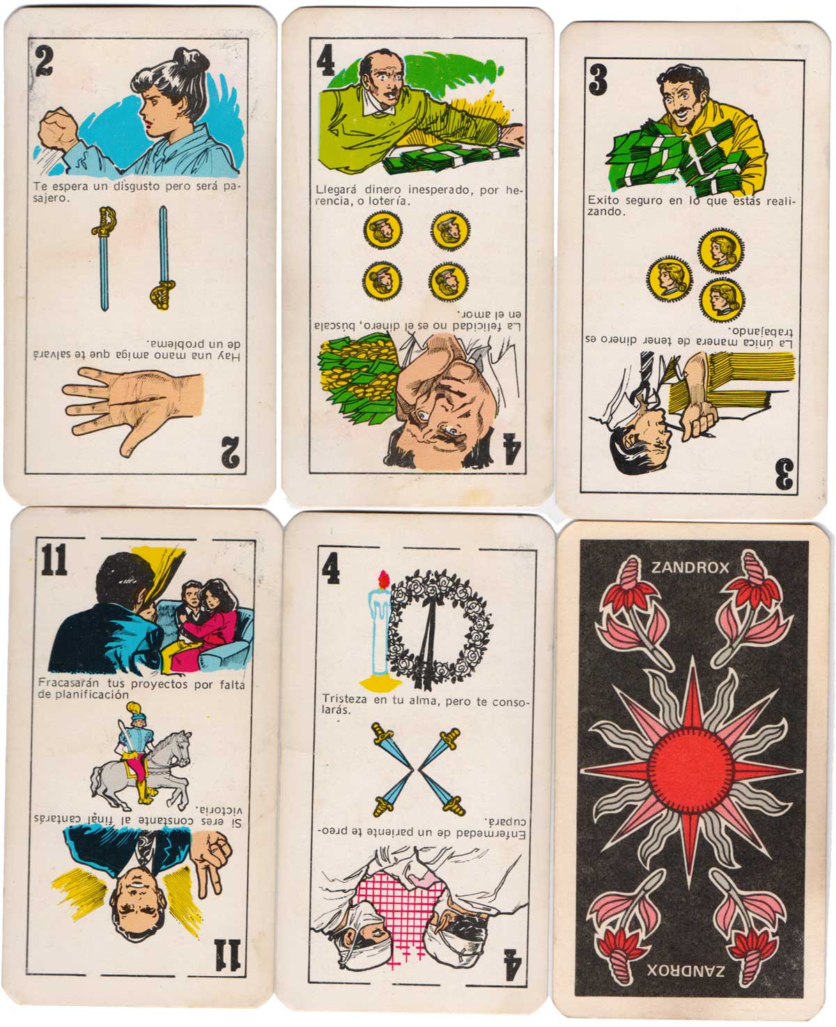 Naipes TU DESTINO Cartomancy Cards by Zandrox Producciones, Miraflores, Peru, c.1975 Naipes TU DESTINO Cartomancy Cards by Zandrox Producciones, Miraflores, Peru, c.1975
