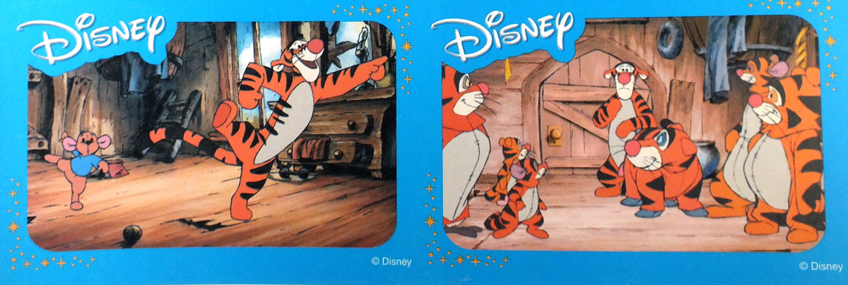 Disney collectable cards showing scenes from Disney animated movies. Printed in Poland by KZWP-Trefl, 2003