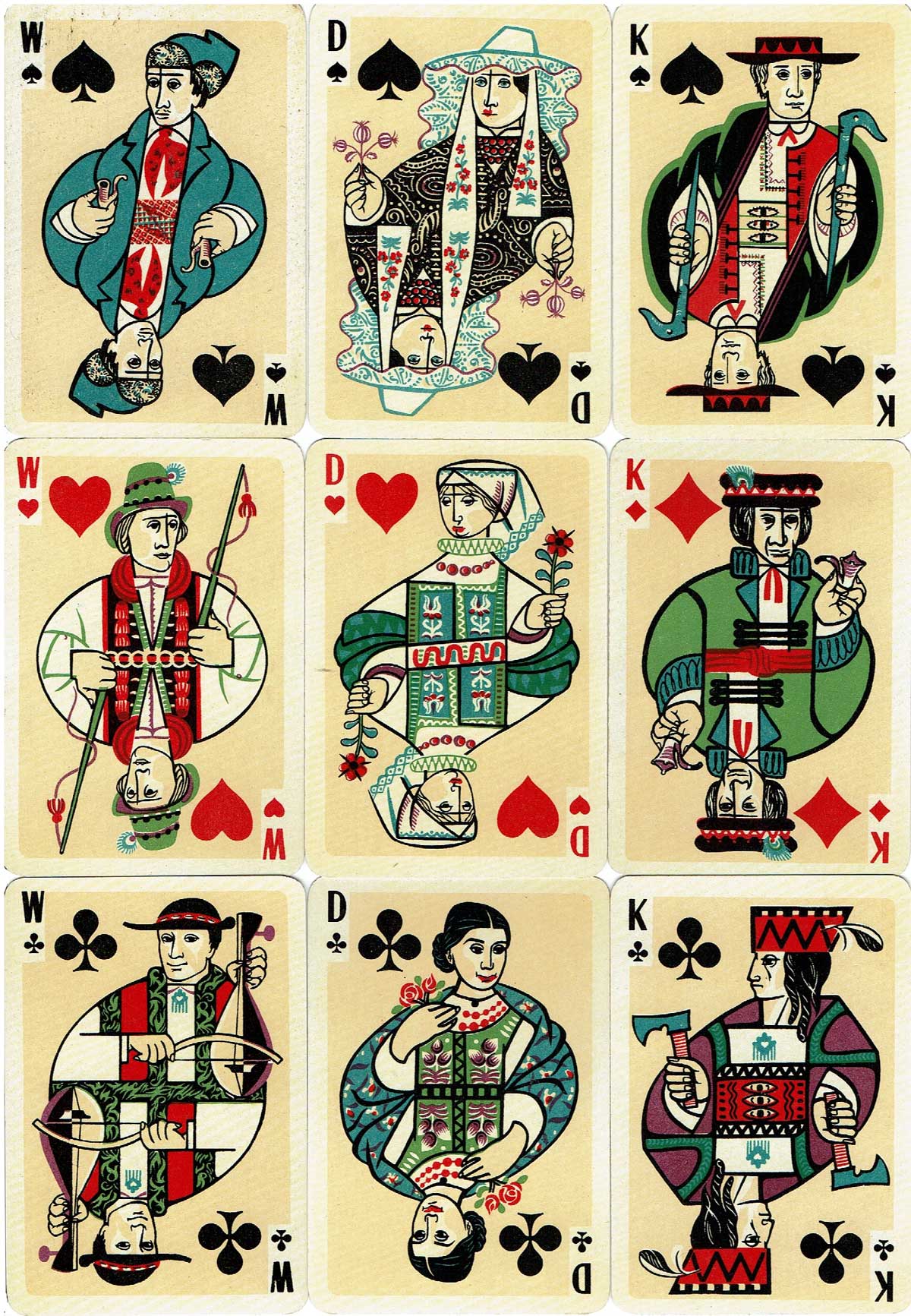 Folk Cards designed by Krystyna Gruchalska - Bunsch, 1962