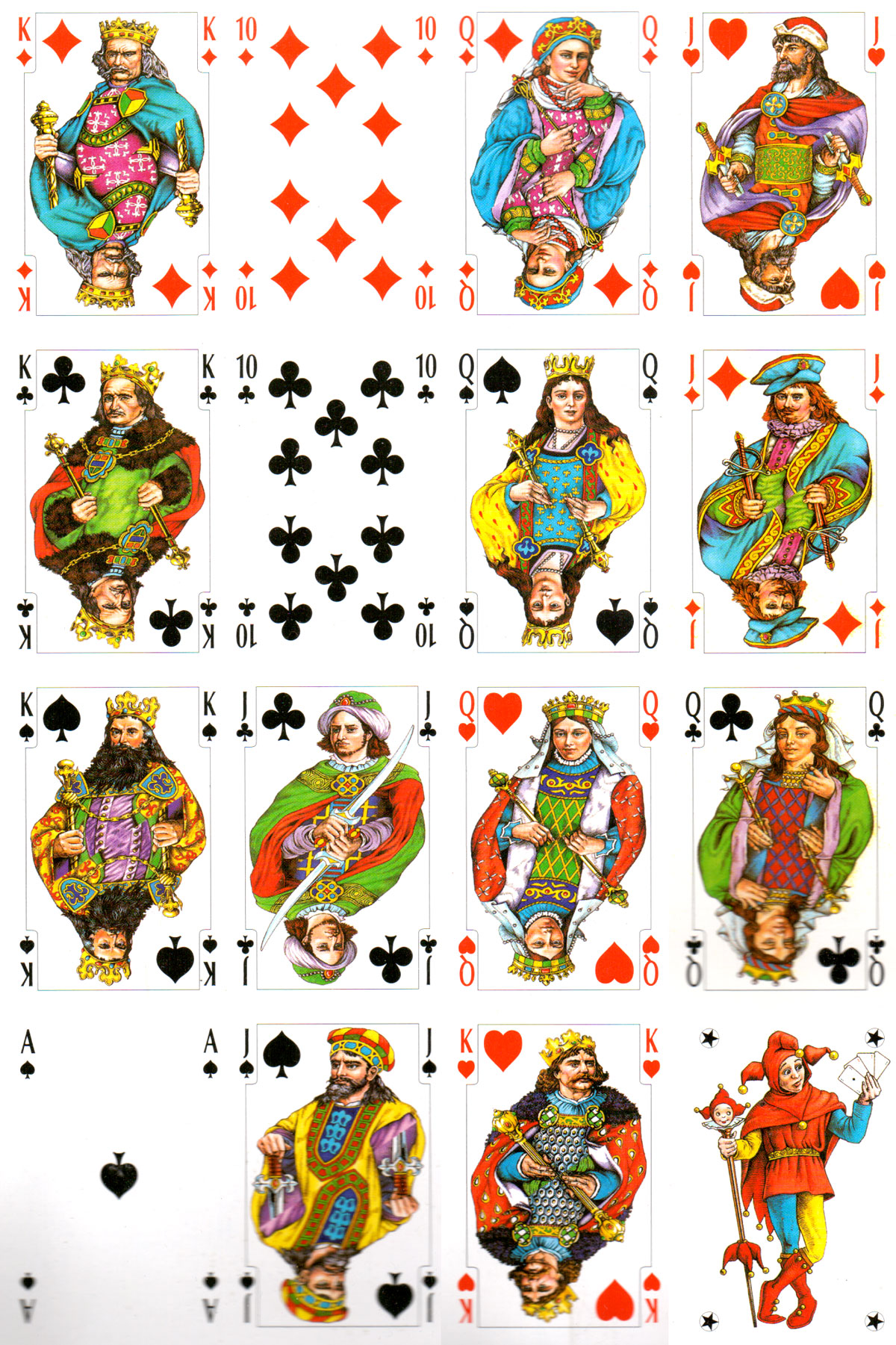‘Królewskie’ playing cards with Slavic style courts, printed by KZWP-Trefl, 2002