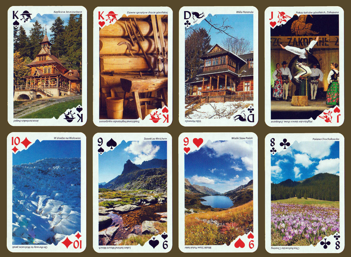 Tatra Mountains souvenir playing cards made by Trefl, Podłęże, Poland