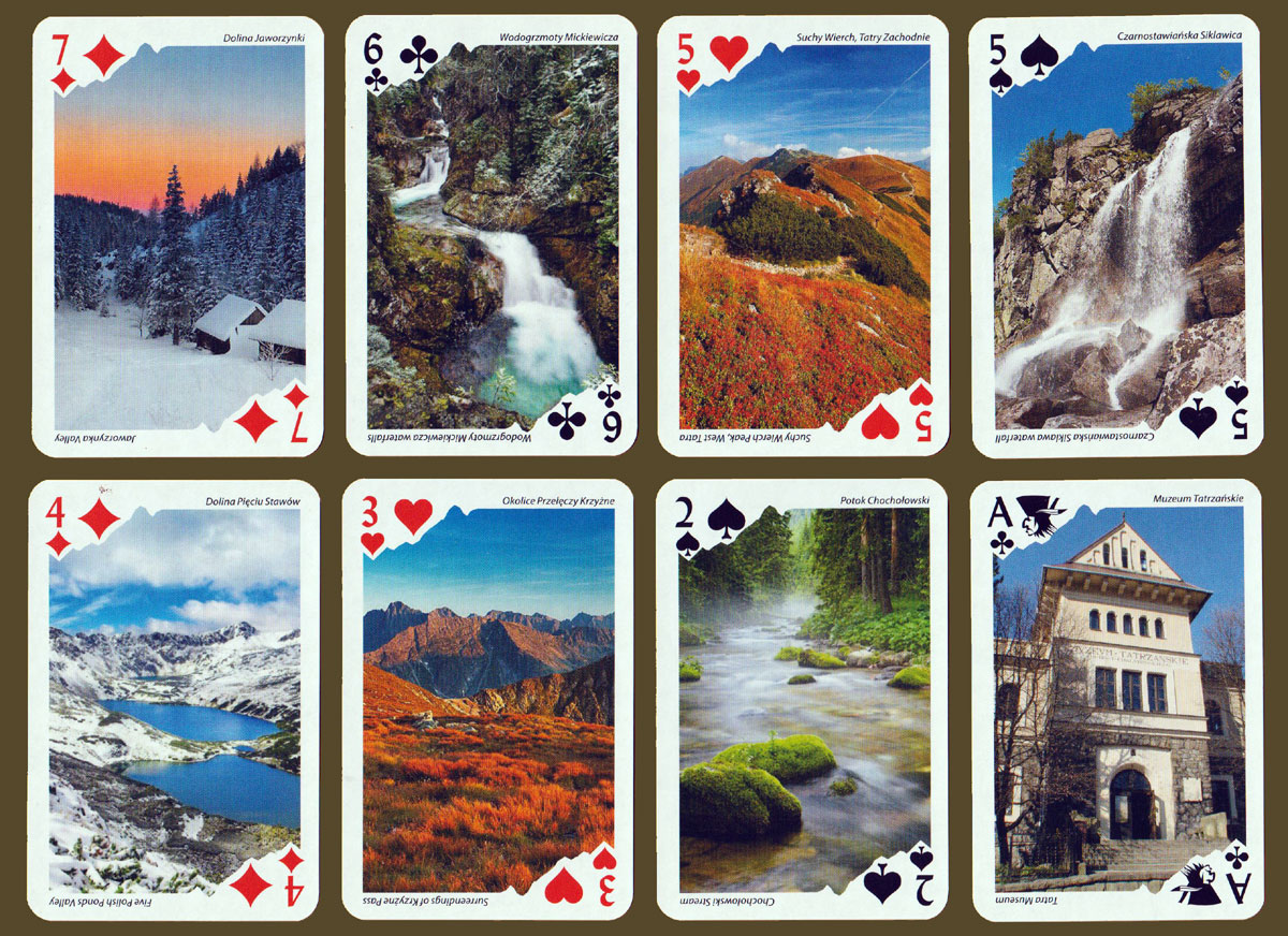 Tatra Mountains souvenir playing cards made by Trefl, Podłęże, Poland