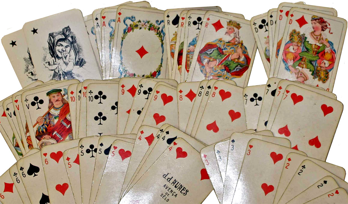 German-style playing cards made in Portugal by J. J. Nunes, c.1930