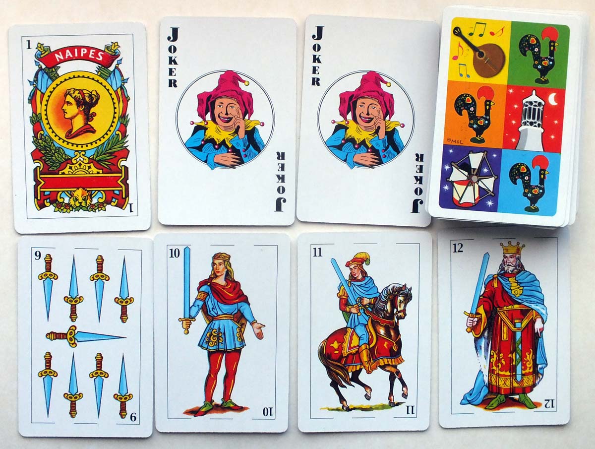 Spanish-suited souvenir of Portugal playing cards from a tourist shop, 2019