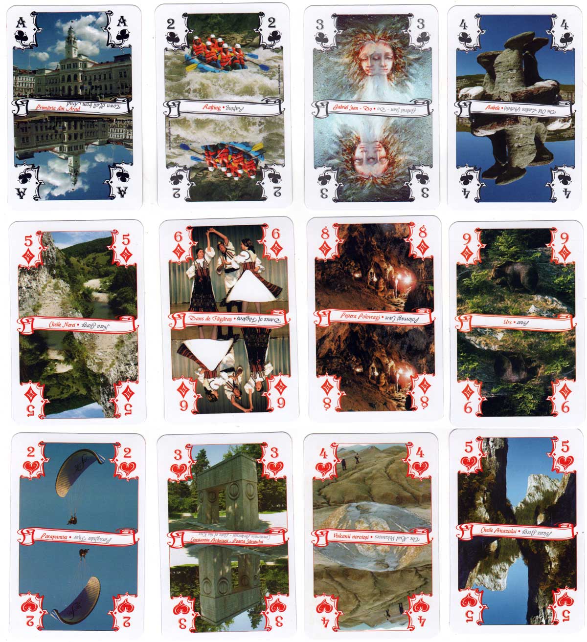 Discover Romania souvenir playing cards published by Editura Foton, 2010