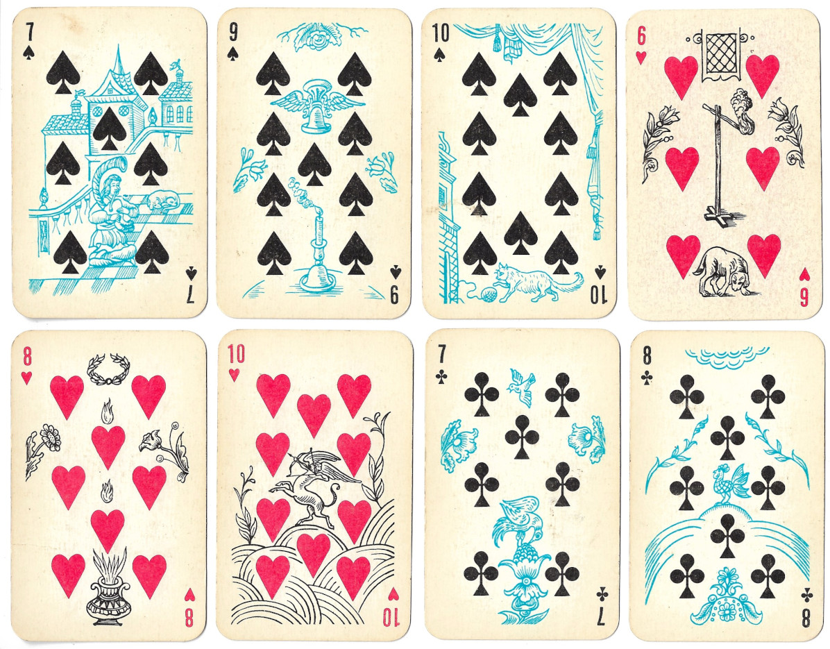 Lubok playing cards designed by Victor M. Sveshnikov, Russia, 1984