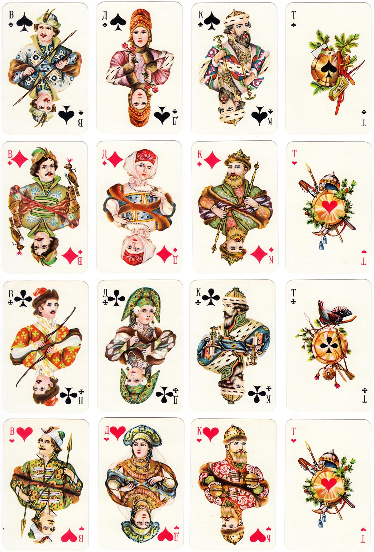 Traditional Russian style playing cards first published in 1911 by The Colour Printing Plant, St Petersburg Traditional Russian style playing cards first published in 1911 by The Colour Printing Plant, St Petersburg