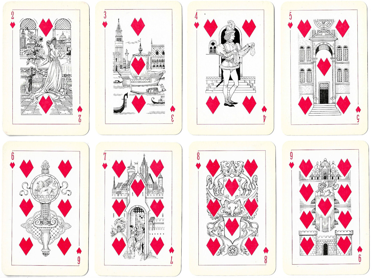 Russian Opera & Theatre Scenes playing cards first published by the Colour Printing Plant (USSR, Russian Federation) in 1974