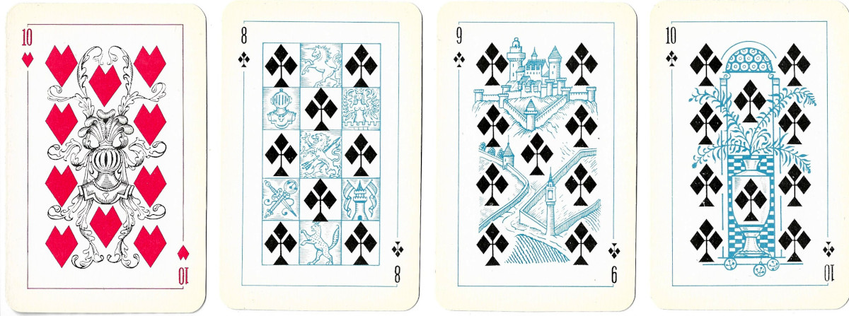Russian Opera & Theatre Scenes playing cards first published by the Colour Printing Plant (USSR, Russian Federation) in 1974